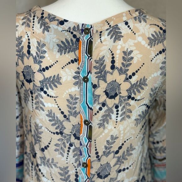 Maeve 100% silk blouse Size 0 Floral and Geometric Print - Picture 7 of 7